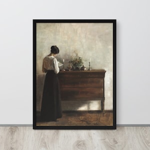 Portrait einer Frau, die | Moody Woman Portrait Gemälde | Antikes Ölgemälde | Vintage Frau | Viktorianische Frau