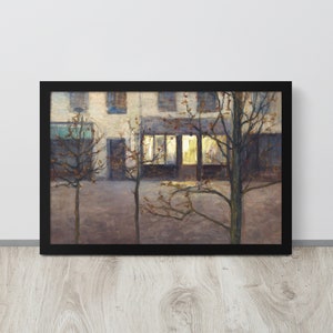 European Street Scene Painting | Village Road Print | Vintage Art | Printable Digital | Downloadable Art | Digital Download | Vintage Print