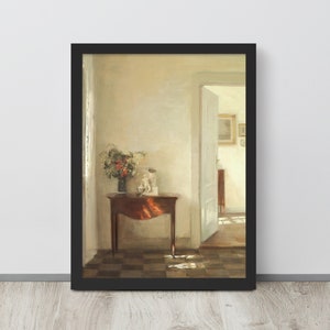 Moody Interior Farmhouse Painting | Neutral Color Interior Painting | Rustic Country Print | Printable Art | Victorian Oil Painting