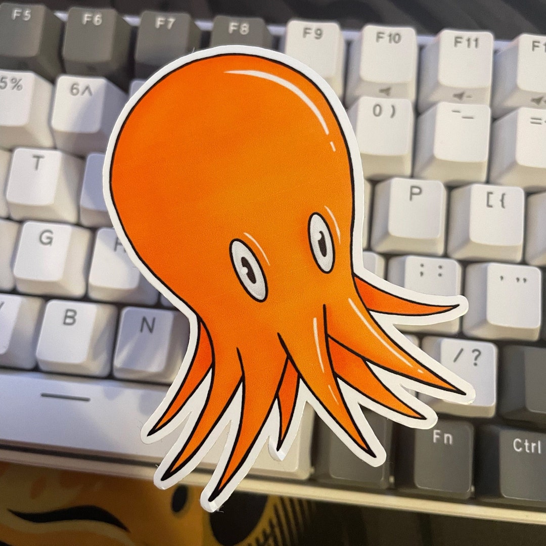 Octopus Illustration Sticker - Etsy