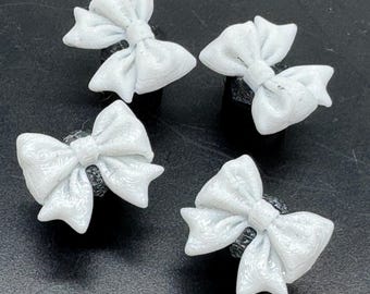 Set of 4 Pretty  Bow shaped Tire Valve Stem Caps
