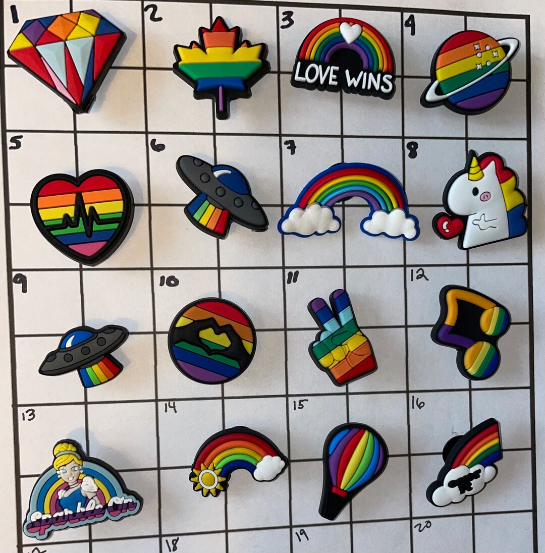 Love Gay Pride LGBTQQIP2SA+ for Clogs Shoes Accessories for Crocs ...