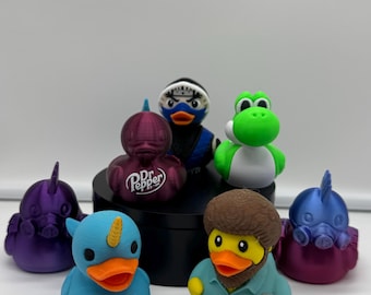 Divertidos personajes de vídeo de refrescos Pop: Pato de goma para cruceros, impreso en 3D.