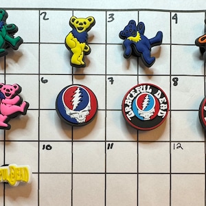 Grateful Dead Dancing Bears skull hippy for clogs shoes accessories for Crocs
