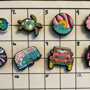 Summer Beach fun ocean charm for shoes clogs accessories for Crocs sunglasses flowers turtle van 4x4