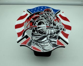 Firefighter Trailer Tow Hitch Cover 3d printed custom