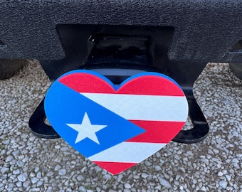 Pretty Puerto Rico Heart Trailer Tow Hitch Cover 3d printed custom