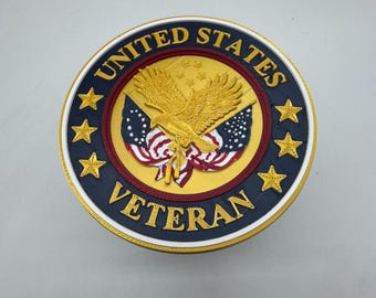 Military Veteran Trailer Tow Hitch Insert 3d printed custom