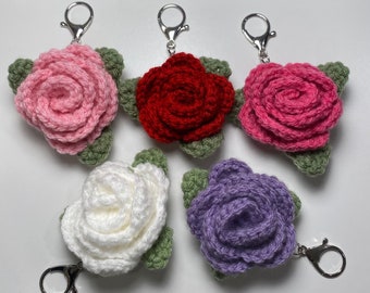 Handmade Crochet Rose Keychain Mother's Day Gift for Her - Etsy