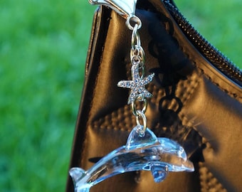 Delfin Schlüsselanhänger mit Stern Charm