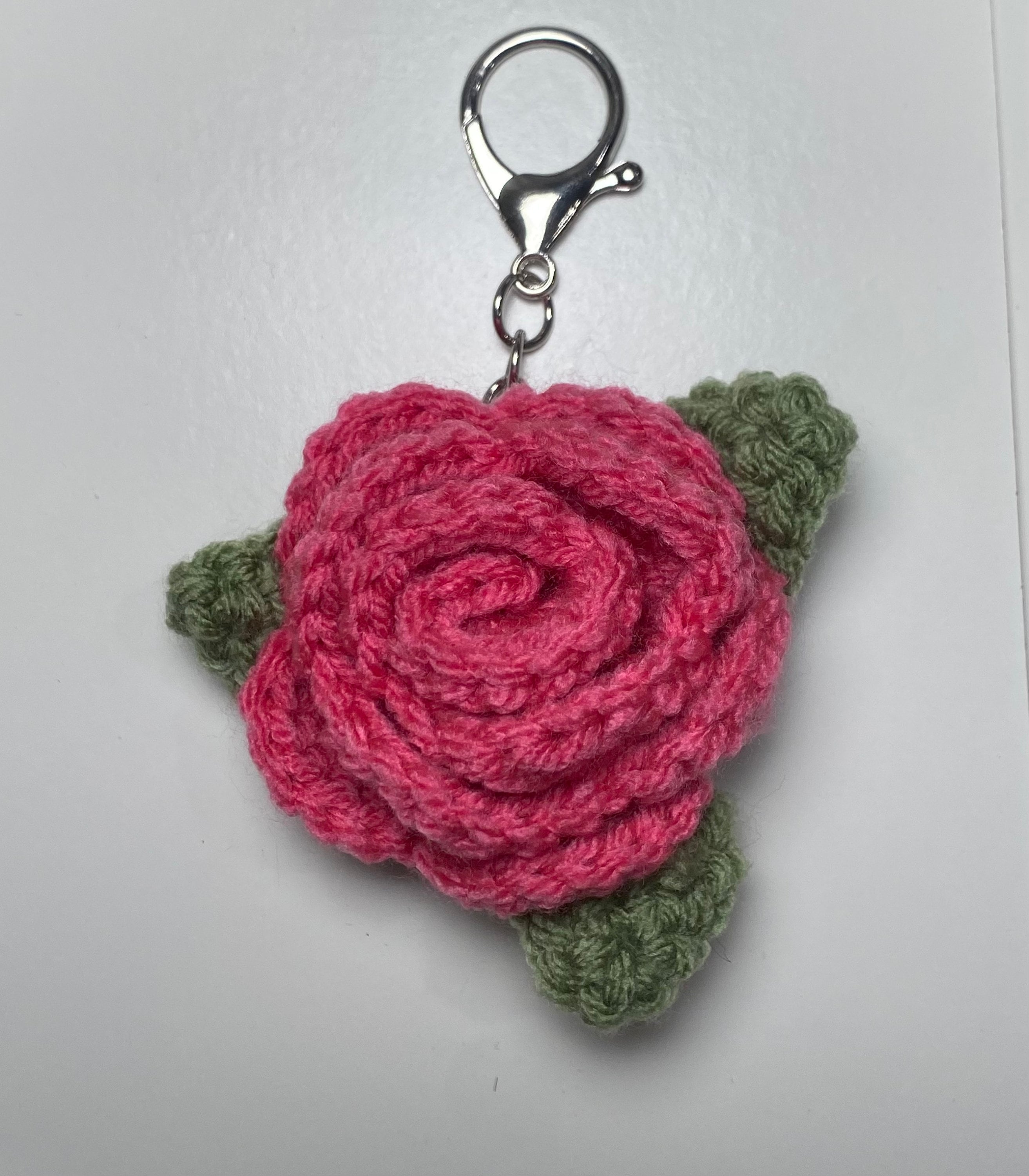 Handmade Crochet Rose Keychain Valentine's Day Gift for Her - Etsy