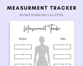 Measurement Tracker, Weight Loss Tracker, Weight Loss Chart Printable, Weight Loss Printable, Body Measurement Tracker