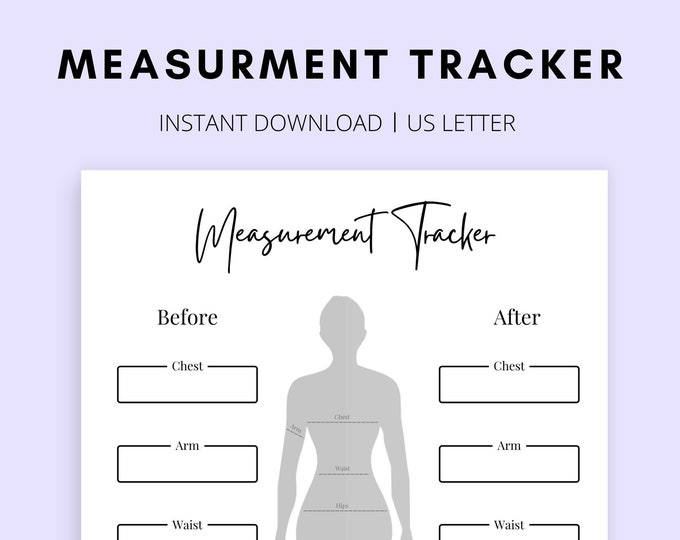 Mess-Tracker Abnehm-Tracker Printable Body Fitness Tracker ...
