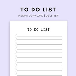 To Do List Printable, Daily to Do List Printable, Weekly to Do List, Weekly Checklist, To do List Printable Minimal