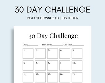 Reto de 30 días imprimible, Seguimiento de hábitos mensual, Planificador de seguimiento de hábitos imprimible, Seguimiento de hábitos PDF - Carta