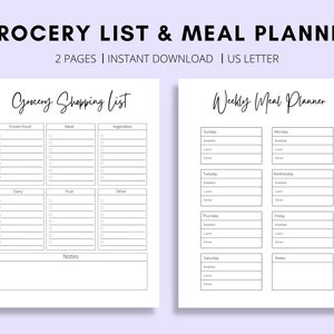 Boodschappenlijst afdrukbaar, maaltijdplanner Boodschappenlijst, maaltijdplanner afdrukbaar, boodschappenlijst en maaltijdplanner, maaltijdtracker-brief