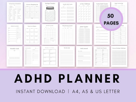 ADHD Planner Adult ADHD Planner Printable ADHD Printable - Etsy
