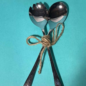 Set da portata per insalata in piatto cromato vintage • Sheffield, Inghilterra, stoviglie di metà secolo