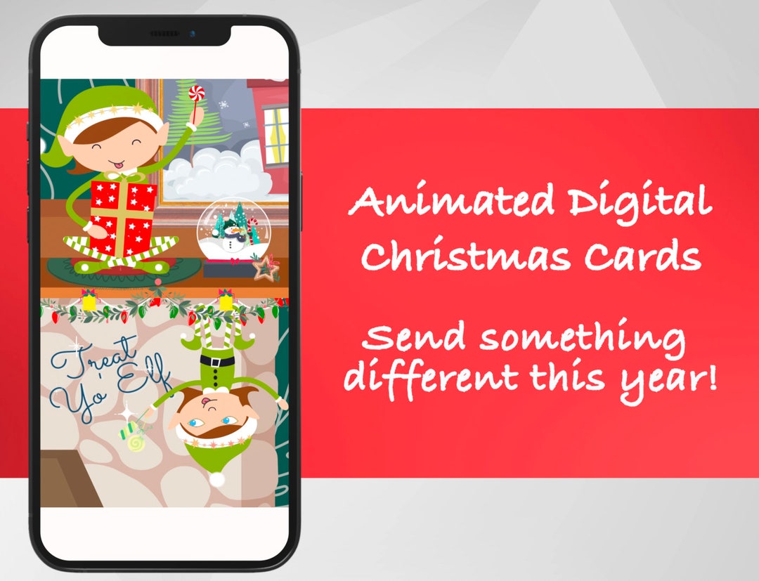 Digital Animated Christmas Ecards Treat Yo' Elf simply Etsy