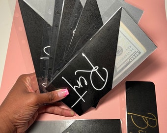 Black and vellum peekaboo laminated envelopes