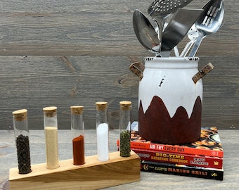 Glass Test Tube Vase | Propagation Station | Hydroponic Bud Vase | Spice Rack | Indoor Plant Stand | Single Stem Vase | Collector Storage