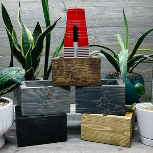 Personalized Cup Holder | Plastic Solo Cup Holder With Marker | Mark Your Cup | Red Solo Cup Holder | Party Décor | Custom Wood Cup Caddy