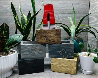 Personalized Cup Holder | Plastic Solo Cup Holder With Marker | Mark Your Cup | Red Solo Cup Holder | Party Décor | Custom Wood Cup Caddy