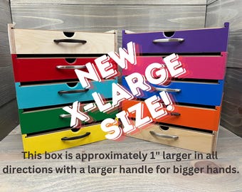 3 Pack X-Large Personalized Kids Art Case | Travel Kit | Children’s Art Kit | Childs Briefcase | Wood Art Caddy | Write On Activity Busy Box
