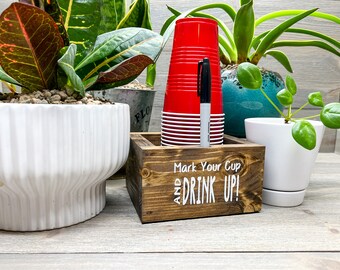Plastic Solo Cup Holder With Marker | Mark Your Cup | BBQ | Tailgating | Red Solo Cup Holder | Party Décor | Family Gatherings | Cup Caddy
