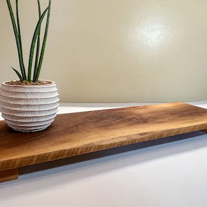 Elevated Charcuterie Serving Tray | Personalized Walnut or Maple Board with Riser Feet & Handles | Raised Bread, Meat, Cheese Cutting Board