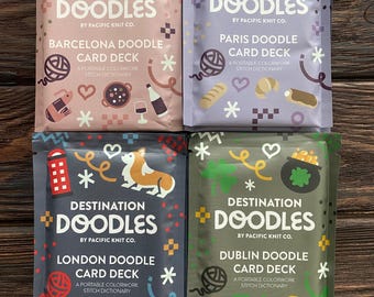 Doodle Deck Pacific Knit Co - Monstre arctique de Rhinebeck pâtissier Jungle Saint-Valentin ferme du désert Ocean Garden Dino à tricoter motif colorwork