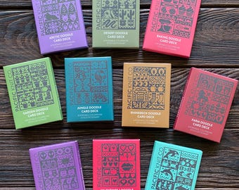 Doodle Deck Pacific Knit Co - Monstre arctique de Rhinebeck cuisiner Jungle Saint-Valentin ferme du désert Ocean Garden Dinos à tricoter motif colorwork