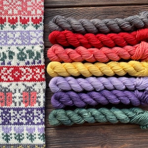 Frühlings Doodle Set DK - Doodle Bar 20 gram Mini Skeins Handgefärbtes sofort versandfertiges Mini Set aus 85% Superwash Wolle 15 Nylon DK Garn