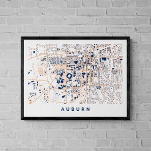 college town map, Auburn Map Print, college graduation gift, Auburn Christmas gift, University of Auburn, dorm decor, alumni gift,