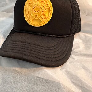 Medusa Mesh Snapback Trucker Cap - Elegant Greek Mythology Goddess Hat, 3D Medusa Art Trucker Cap Hat, Designer Statement Hat, YD Versac image 2