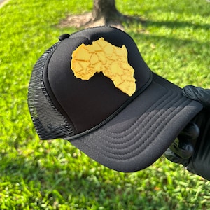 Gorro de África, gorro con el mapa de África, muy detallado con todos los países africanos. Kwanzaa. Hecho a mano.