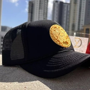 Medusa Mesh Snapback Trucker Cap - Elegant Greek Mythology Goddess Hat, 3D Medusa Art Trucker Cap Hat, Designer Statement Hat, YD Versac image 4