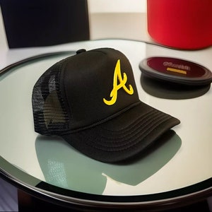 Custom Atlanta Braves 3d Sculpted Snapback Trucker Hat , ATL hat, Atlanta cap trucker hat (Due to High Demand, Sell out risk is VERY HIGH)