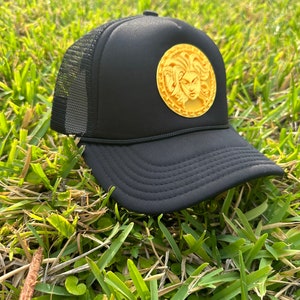 Medusa Mesh Snapback Trucker Cap - Elegant Greek Mythology Goddess Hat, 3D Medusa Art Trucker Cap Hat, Designer Statement Hat, YD Versac image 7