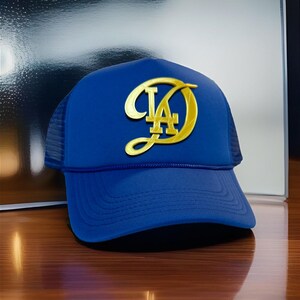 Custom Los Angeles dodgers 3d Sculpted Snapback Trucker Hat , LA hat, Los Angeles  cap trucker hat - limited availability.