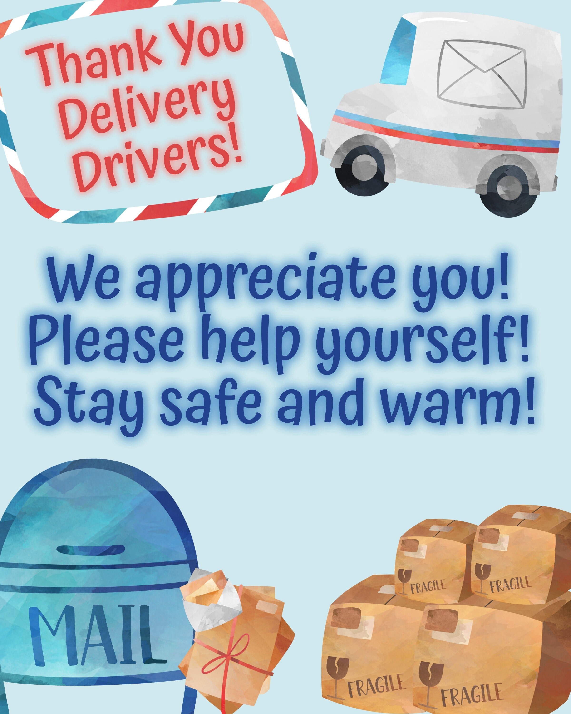 Thank You Delivery Driver Printable Etsy