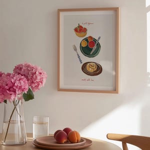 Breakfast Kitchen Print: Trendy Food, Hand Drawn Art (Digital Download)