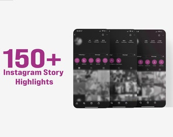 150+ Pink & White Instagram Story Highlight Icons (Digital Download)