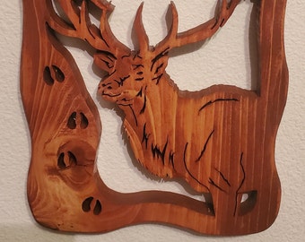 Wooden Elk Wall Art