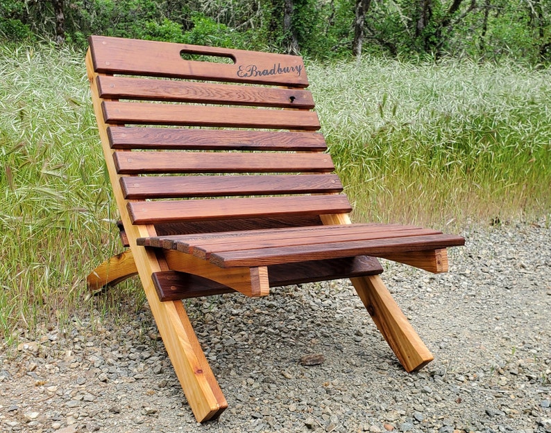 Collapsible Cedar Nesting Chair danish Oil/ Routered/ Wood Plugs