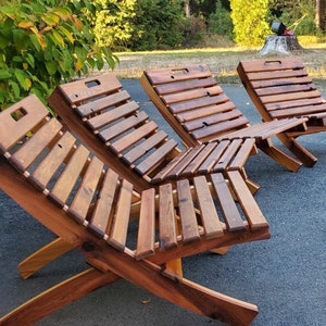 Collapsible Cedar Nesting Chair (Danish Oil/ Wood Plugs/ Routered)