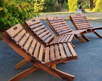 Collapsible Cedar Nesting Chair (Danish Oil/ Wood Plugs/ Routered)