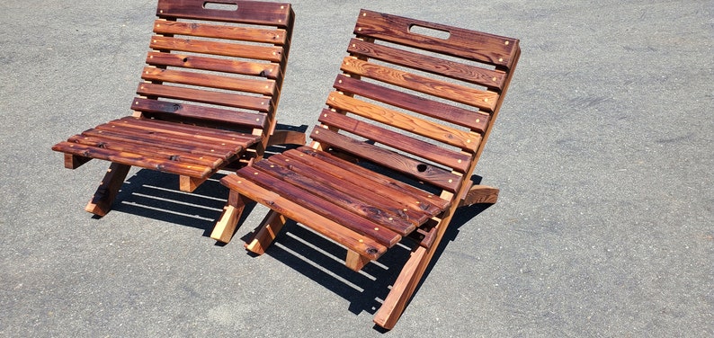 Collapsible Cedar Nesting Chair Danish Oil/ Wood Plugs/ Routered image 9