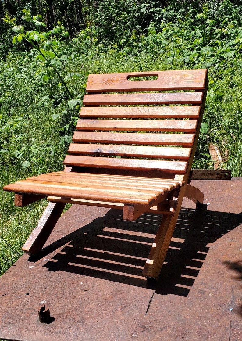 Collapsible Cedar Nesting Chair Danish Oil/ Wood Plugs/ Routered image 6