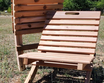 Collapsible Cedar Nesting Chair (Routered OR Stained/ Wood Plugs)